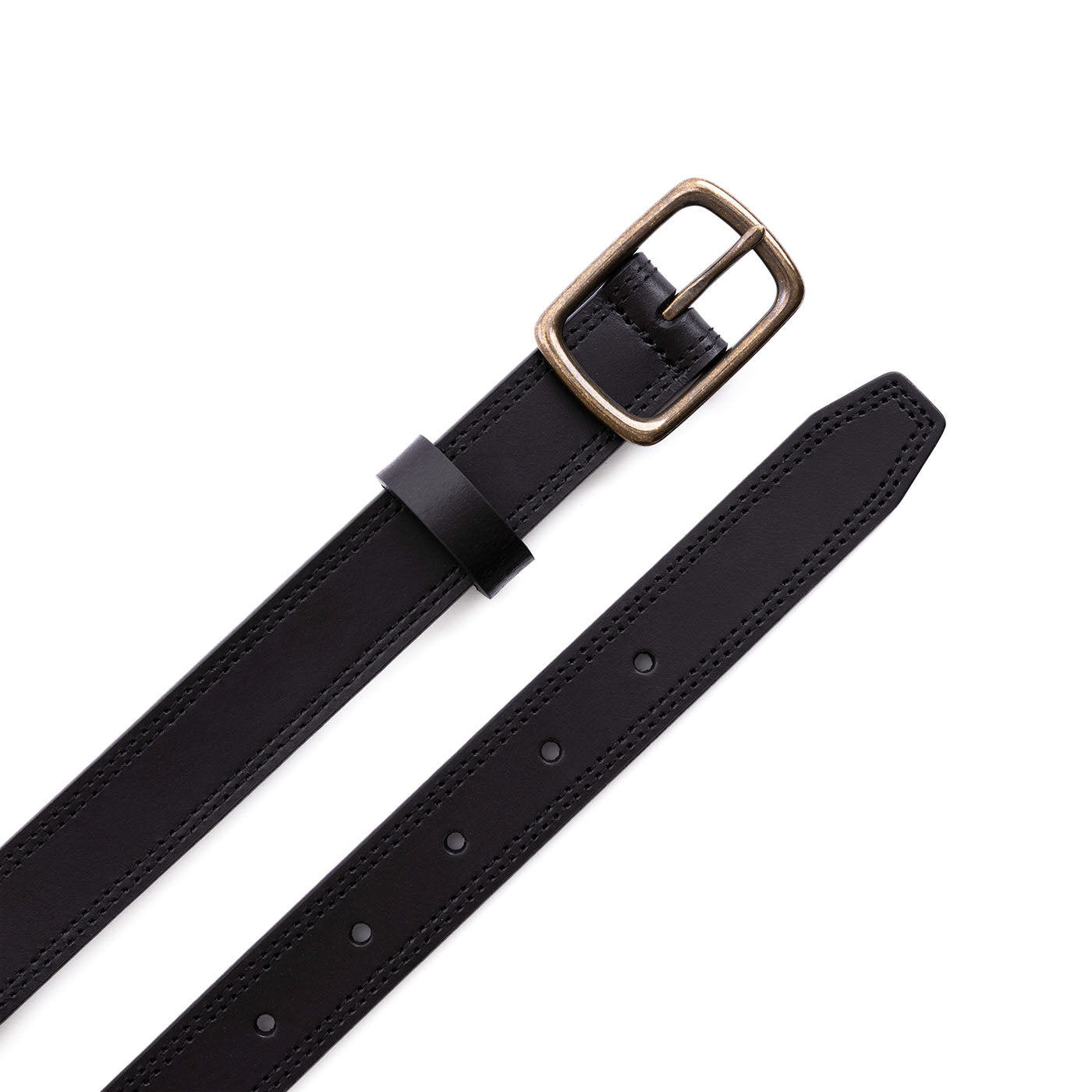 Women's Slim Double Stitch Leather Belt - Image 6